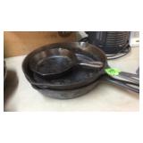 3 CAST IRON SKILLETS