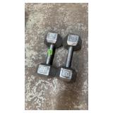 TWO  20 LB DUMBBELLS
