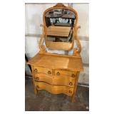 ANTIQUE DRESSER W/ BEVELED MIRROR