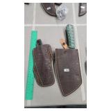 2 DAMASCUS KNIVES W/ SHEATHS