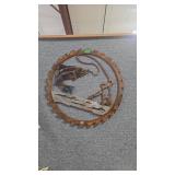 METAL SAW BLADE FISHING THEME CUT OUT WALL ART