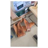 LEATHER AMMO BELT WITH HOLSTER