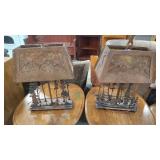 METAL WOOD LAND THEME ACCENT LAMPS