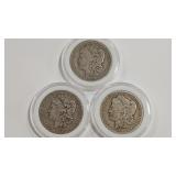 1880 O 1887 O &1889 O MORGAN SILVER DOLLARS