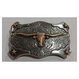 STERLING WESTERN BELT BUCKLE