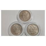 3 -1890 MORGAN SILVER DOLLARS
