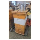 LANGSTROTH BEEHIVE SET W/ BOXES, SMOKER, ASSORTED