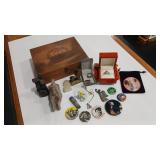 WEBSTER TOBACCO CIGAR BOX OF TREASURE & JEWELRY
