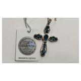 925 BLUE TOPAZ COLOR SWAROVSKI PENDANT