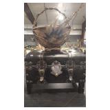 LEATHER DECOR CHEST & BENT TWIG BASKET