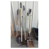 GROUP OF SHOVELS AND RAKES