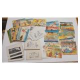 HUMOR BOB HALL POSTCARD & EPHEMERA VTG ASSORTMENT