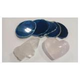 QUARTZ CRYSTALS & AGATE SLICES