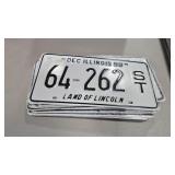 10 ILLINOIS 'LAND OF LINCOLN' LICENSE PLATES