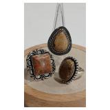 3 - 925 SOUTHWEST STYLE RINGS