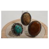 3 - 925 SOUTHWEST STYLE RINGS