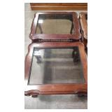 2 - WOOD & GLASS TOP ACCENT TABLES