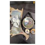 EMBELLISHED MOOSE PADDLE CANTEEN & ANTLER SLABS