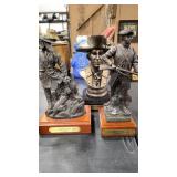 3 - FRIENDS OF NRA RESIN SCULPTURES W/ WOOD BASES