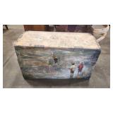 EMBELLISHED WOOD BLANKET TRUNK
