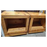 2 - RUSTIC PINE NIGHTSTANDS/ACCENT TABLES