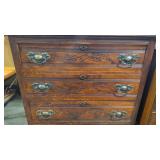 3 DRAWER ANTQ LOW CHEST W/BRASS ACCENTS