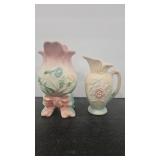 2 - HULL POTTERY BOW KNOT & WILD ROSE VASES