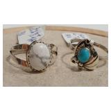 925 WHITE BUFFALO &TURQUOISE  STYLE RING