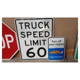 METAL TRUCK SPEED LIMIT 60& CLEAN AIR ZONE SIGN