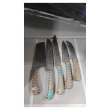 5 PC DAMASCUS KNIFE SET