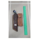 2 DAMASCUS KNIVES W/ SHEATHS- FIXED AND POCKET KN