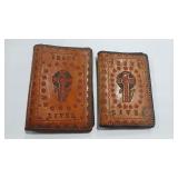 2- LEATHER HAND TOOLED BIBLE COVERS