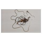 925/STERLING CHAINS, SCRAP & COSTUME NECKLACES