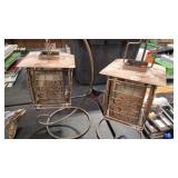 2 - COPPER GARDEN TABLETOP LANTERNS