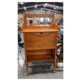 TIGER OAK PETITE DROP FRONT DESK  W/ BEVELED