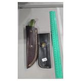2 DAMASCUS KNIVES W/ SHEATHS- FIXED AND POCKET KN