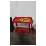 2 TIER ROLLING CART WITH UTILITY SHOP LIGHT