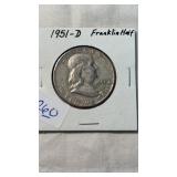 1951-D FRANKLIN SILVER HALF DOLLAR
