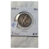 1933-S WALKING LIBERTY SILVER HALF DOLLAR