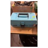 ZEBCO BLUE TACKLE BOX W/ TACKLE INSIDE