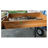 WOODEN DRAWER W/ OLD WRENCHES