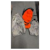 SAFETY ORANGE BACKBACKS, CAMO ITEMS