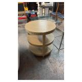 ROUND OAK 3 TIERED END TABLE 24' DIAM 27' TALL