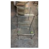 2 GLASS TOP NESTING TABLES