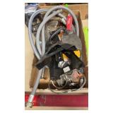 BX W/ JACK STAND, SAWS, WIRE BRUSHES & MISC