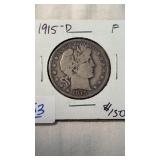 1915-D BARBER HALF DOLLAR