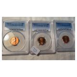 3 GRADED PENNIES 2002-S, 2003-S & 2004-S