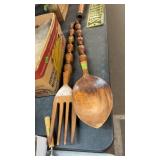 CARVED WOOD FORK & SPOON