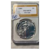 1989 MS70 1 oz SILVER EAGLE