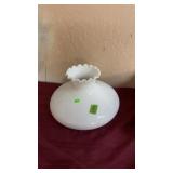 MILK GLASS RUFFLED LAMP SHADE